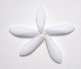 Fehér - cseh tőr gyöngy - 10db sziromnak 5/16mm
