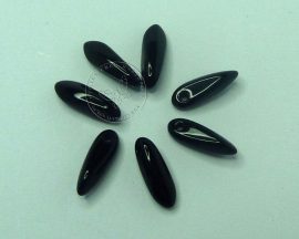 Fekete - cseh tőr gyöngy - sziromnak 3/10mm