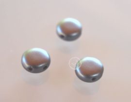 Preciosa Candy kétlyukú gyöngy 8mm - pasztel ezüst
