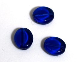 Üveg gyöngy ovális alakú -kék, 5db