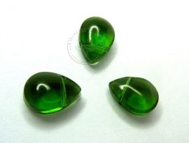 Üveg gyöngy könnycsepp - 8x11mm - zöld, 5db Üveg gyöngy könnycsepp - 8x11mm - zöld, 5db