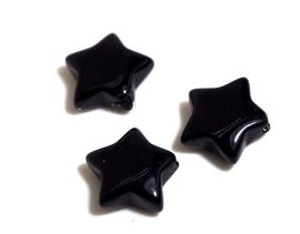 Üveg gyöngy csillag alakú - 12mm - fekete Üveg gyöngy csillag alakú - 12mm - fekete