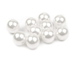 12mm fehér tekla gyöngy - plastic