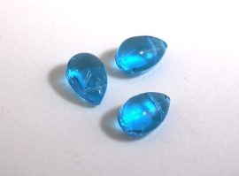 Üveg gyöngy könnycsepp - 8x11mm - kék