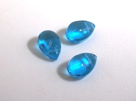 Üveg gyöngy könnycsepp - 8x11mm - kék, 5db Üveg gyöngy könnycsepp - 8x11mm - kék, 5db