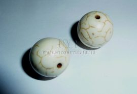 18mm márványos fehér gyöngy, 5db