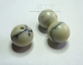 márványos fehér gyöngy 6mm - 10db márványos fehér gyöngy 6mm - 10db