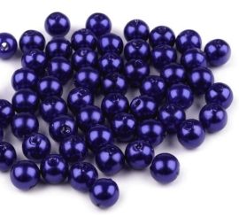 6mm sötétkék tekla gyöngy - plastic