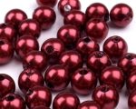 8mm plastic viaszos tekla gyöngy - bordó 10g