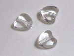 Üveg gyöngy szív alakú -8mm - kristály, 10db