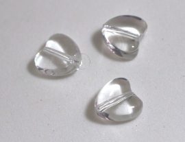 Üveg gyöngy szív alakú -8mm - kristály, 10db Üveg gyöngy szív alakú -8mm - kristály, 10db