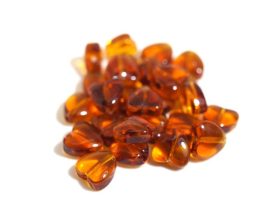 Üveg gyöngy szív alakú -8mm - barna, 10db Üveg gyöngy szív alakú -8mm - barna, 10db