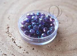 4mm - fire Polish - lüszteres ír tanzanit 4mm - fire Polish - lüszteres ír tanzanit