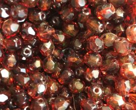 Sötét barnás-bordó csiszolt üveg gyöngy, 6mm, 20db Sötét barnás-bordó csiszolt üveg gyöngy, 6mm, 20db