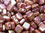 Lüszteres arany/rózsa topáz - CzechMates Tile 6mm
