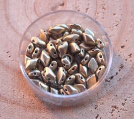 Cseh GEMDUO gyöngy - Fényes metál arany lime  - 5gramm