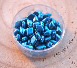 Cseh GEMDUO gyöngy - Fényes metál kék- 5gramm