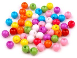 7mm plastic gyöngy vegyes szín - 10g