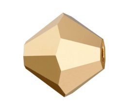 Kristály aurum -  Preciosa Bicone kristály  4mm füzér, 31db