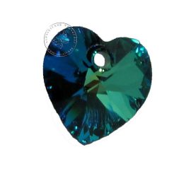 Bermuda kék - bevonatos szív - Swarovski Elements Heart - 6276