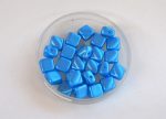 Silky diamonds kétlyukú gyöngy - 6x6mm - matt kék