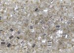 Ezüst közepű kristály  - TOHO cube kockagyöngy 3mm