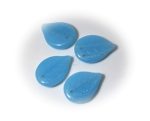 Kék levél alakú üveg gyöngy - 2db
